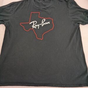 Ray-Ban Black T-Shirt with Texas Outline Size XL